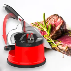 Mini Knife Sharpener with Red Suction Cup