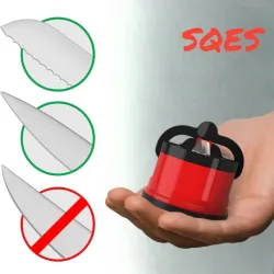 Mini Knife Sharpener with Red Suction Cup